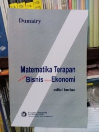 Image of Matematika Terapan untuk Bisnis dan Ekonomi