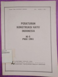 Image of Peraturan Konstruksi Kayu Indonesia