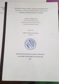 Image of JURANL PENELITIAN ( PENGARUH SOSIAL MEDIA TERHADAP PENINGKATAN PENJUALAN