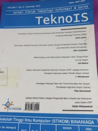 Image of JURNAL ILMIAH TEKNOLOGI - INFORMASI DAN SAINS