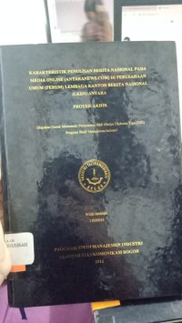 Image of karakteristik penulisan berita nasional pada media online (antaranews.com) di perusahaan