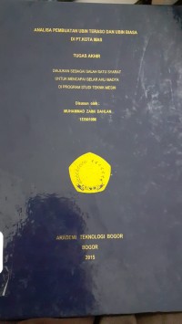 Image of ANALISA PEMBUATAN UBIN TERASO DAN UBIN BIASA DI PT. KOTA MAS
