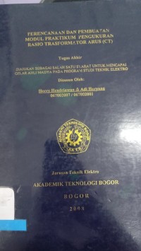 Image of PERENCANAAN DAN PEMBUATAN MODUL PRAKTIKUM PENGUKURAN RASIO TRANSFROMATOR ARUS (CT)