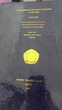 Image of ANALISA PEMBUATAN UBIN TERASO DAN UBIN BIASA DI PT. KOTA MAS