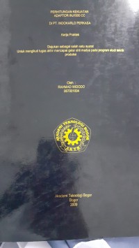 Image of PERHITUNGAN KEKUATAN ADAPTOR INJ1500 CC