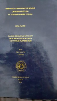 Image of PEMELIHARAAN DAN PERAWATAN BEARIN  ( MITSUBISHI FUSO 220 ) PT. STEELINDO WAHANA PERKASA