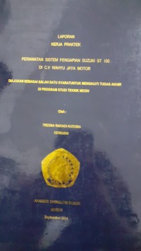 Image of PERAWATAN SISTEM PENGAPIAN SUZUKI ST 100 DI CV WAHYU JAYA MOTOR