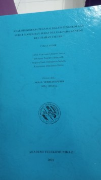 Image of analisis kinerja pegawai dalam pengelolaan surat masuk dan surat keluar pada kantor kelurahan ciluar