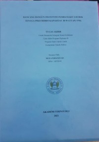 Image of RANCANG BANGUN PROTOTYPE PEMBANGKIT LISTRIK TENAGA PIKO HIDRO KAPASITAS 30 WATT (PLTPH)
