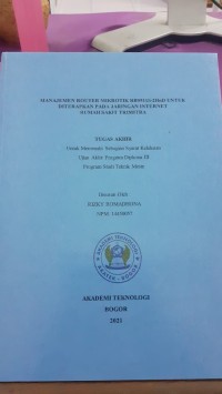 Image of MANAJEMEN ROUTER MIKROTIK RB951Ui-2HnD UNTUK DI TERAPKAN PADA JARINGAN INTERNET RUMAH SAKIT TRIMITRA
