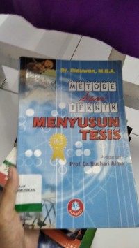Image of Metode & teknik menyusun tesis